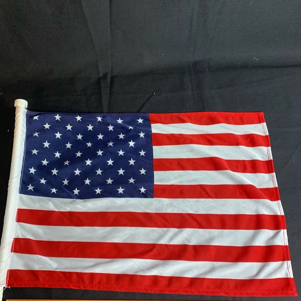 U.S. American Flag with Pole 15”x19” approx. - Picture 5 of 6